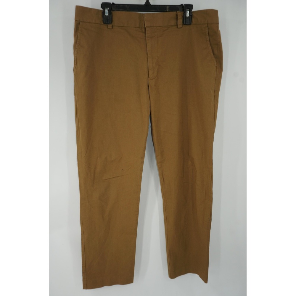 Mr Turk Chino Pants Brown Flat Front Slash Pockets Casual Twill Men's 36x30